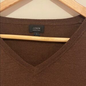 J. Crew Men's Merino Wool V-Neck Sweater in Chocolate Brown